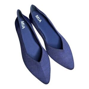 MIA Blue Textile Pointed Toe Cushioned Flats Size 10